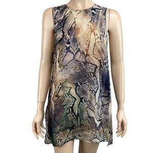 Show Me Your Mumu Snake Print Sleeveless‎ Tunic Top Size Small Sheer Overlay